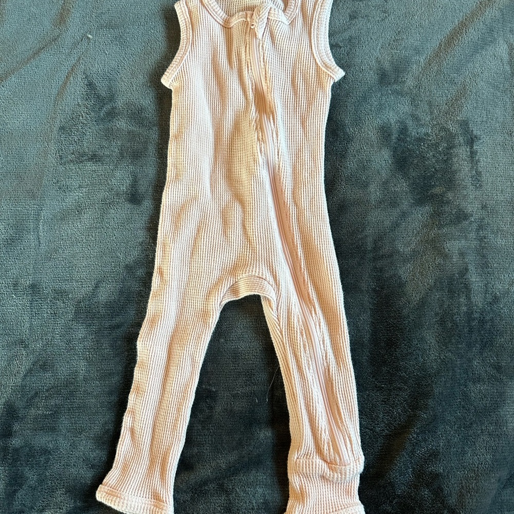 Spearmint Love Sleeveless Light Pink Baby Romper